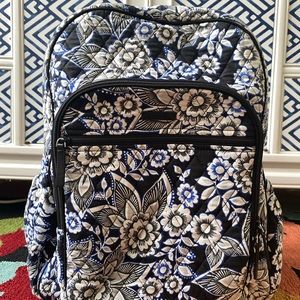 VERA BRADLEY backpack with laptop section and luggage attachment
